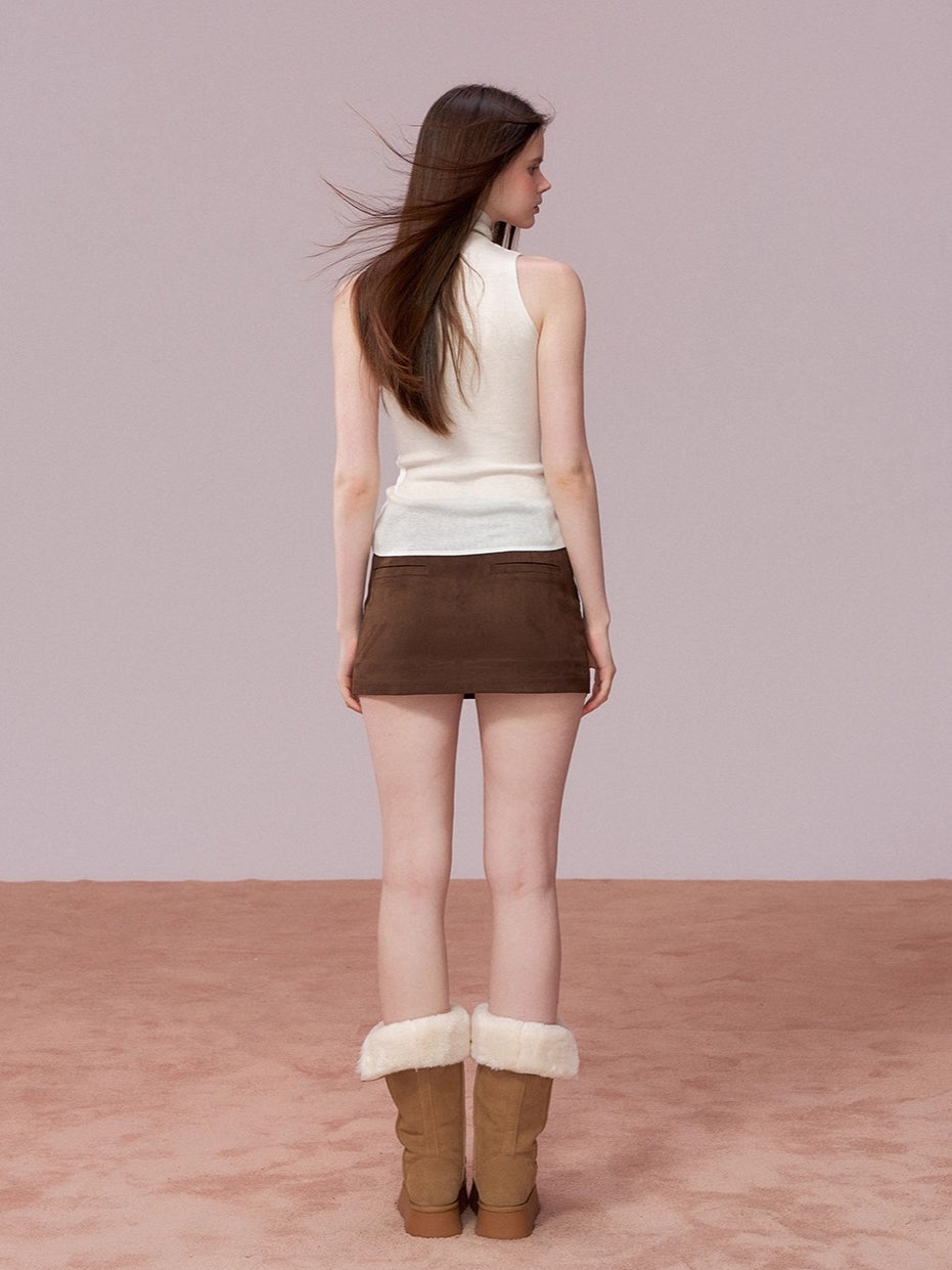 Sleeveless Silk-Blend Fitted Vest