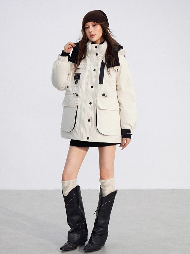 Colorblock Down Parka Jacket