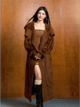 Feather Yarn Long Knit Cardigan & Sweater Set - CHINASQUAD