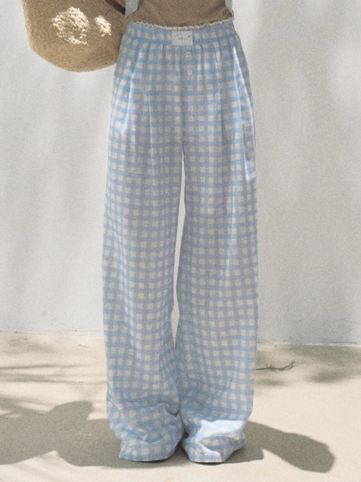 Tencel–Linen Relaxed Wide-Leg Pants