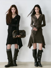 Frayed Asymmetrical Midi Skirt - CHINASQUAD