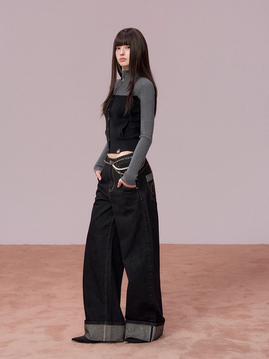 Vintage Straight-Leg Denim Pants