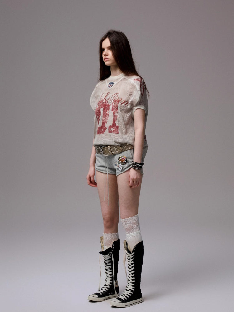 Contrast Logo Vintage Printed Rugby Jersey Shirt