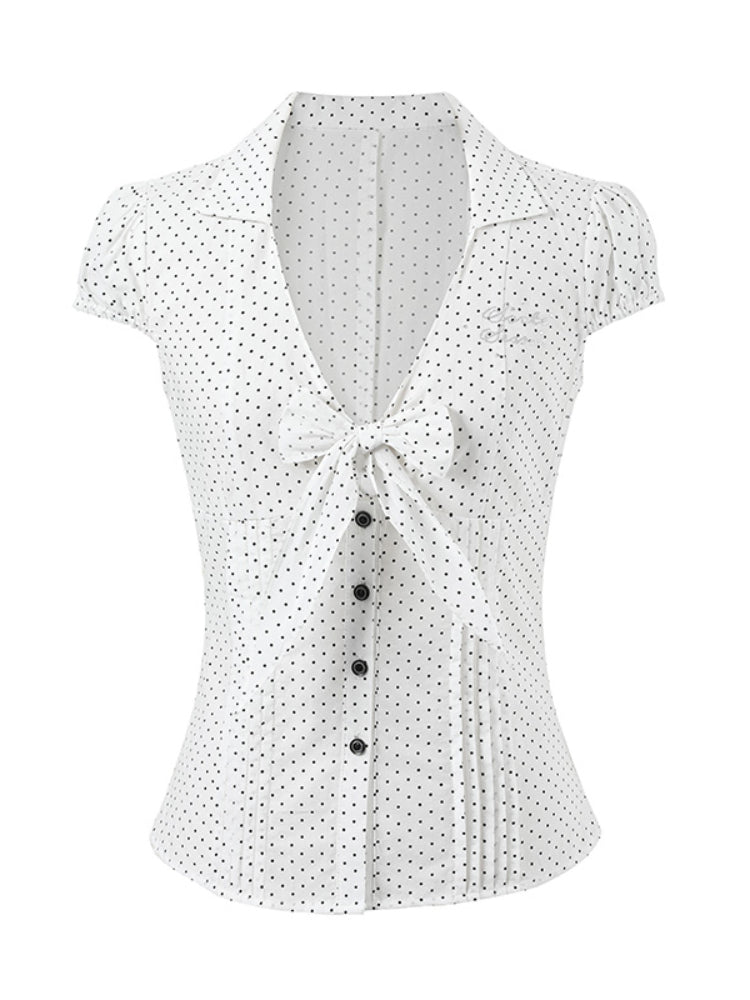 Bow - Accentuated Waist - Slimming Shirt Top - CHINASQUAD