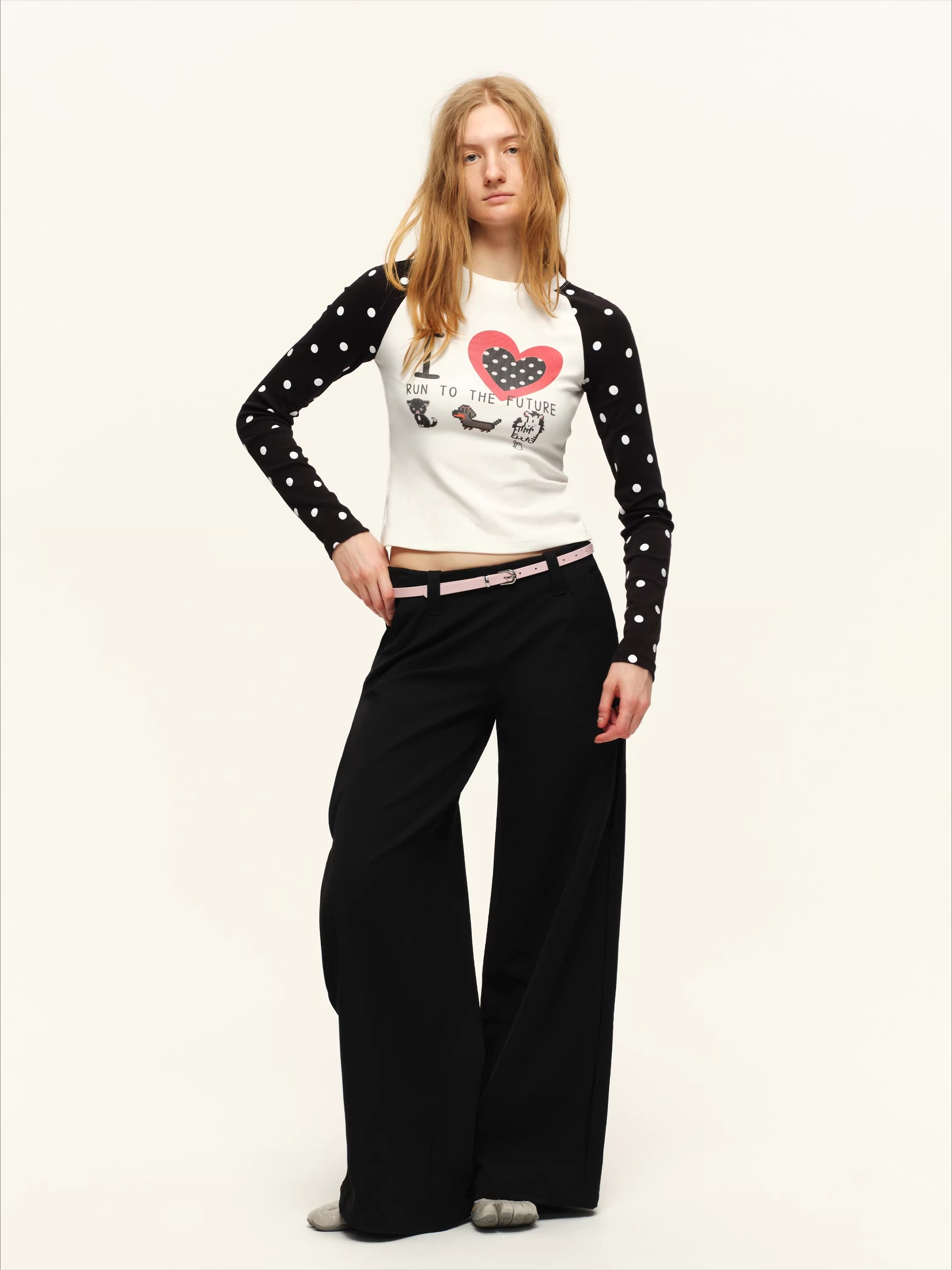 Low-Rise Fluid Tailored Wide-Leg Trousers