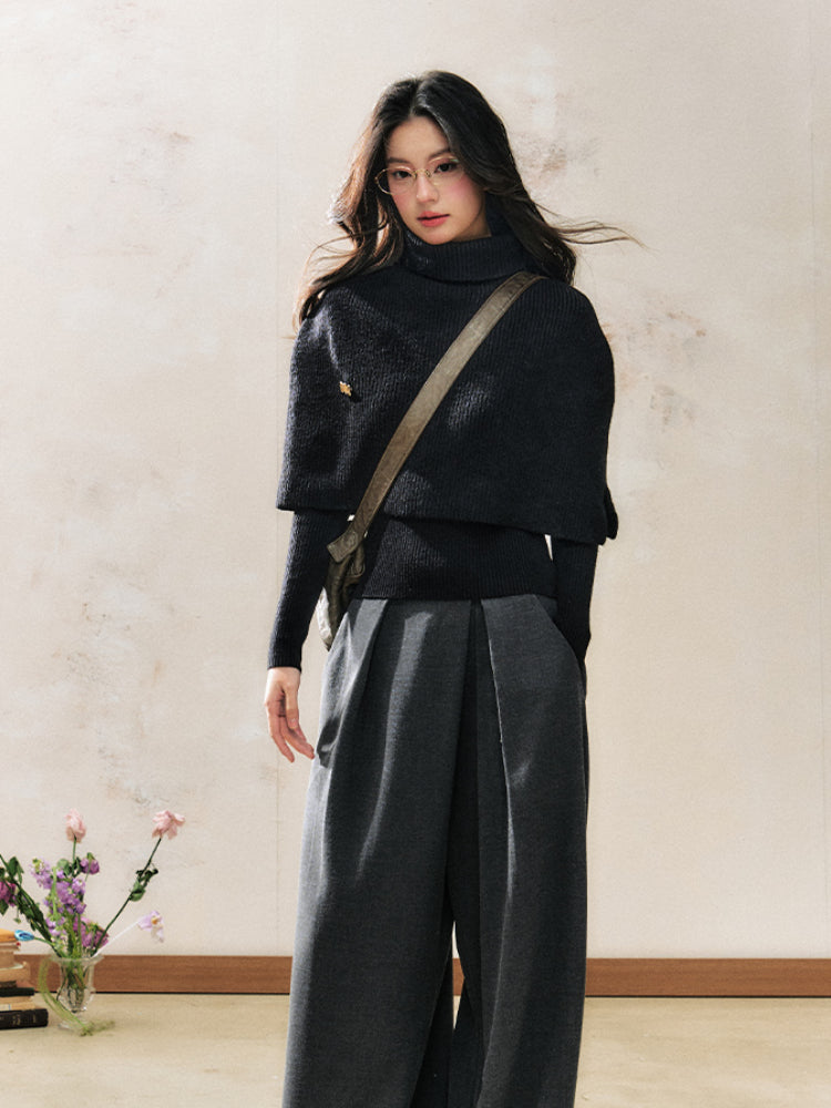 Black Design Hoodie Knitted Sweater - CHINASQUAD