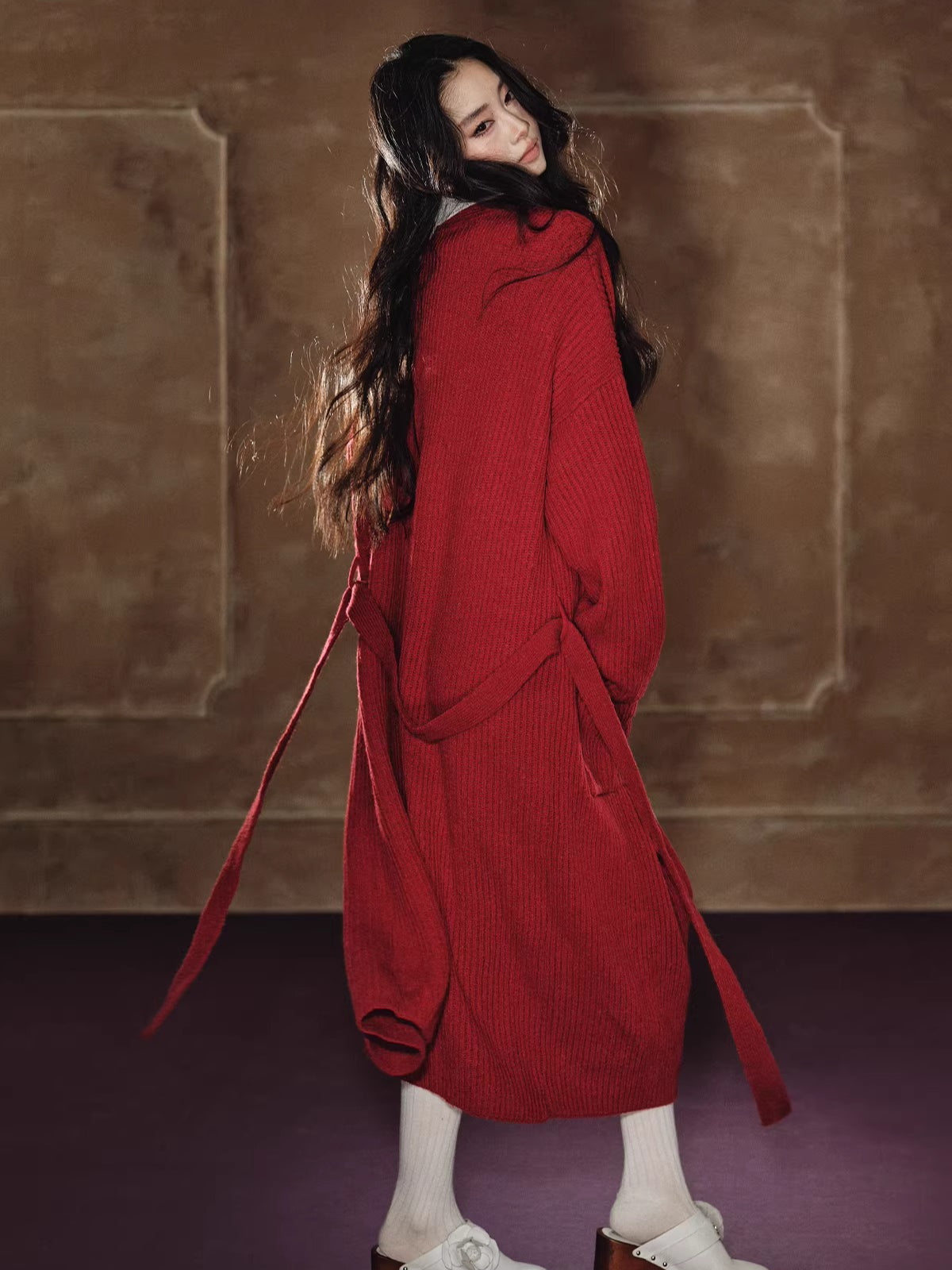 Oversized Wool Knit Overcoat