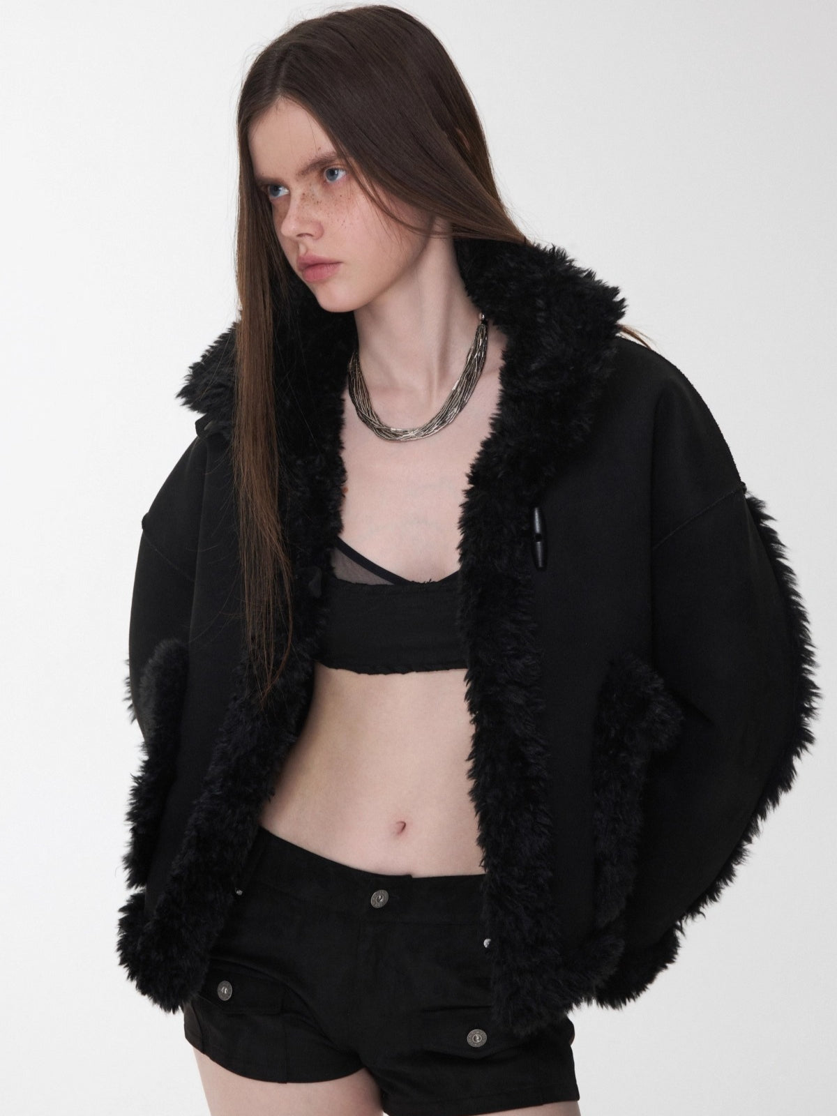 Low-Rise Studded Pocket Mini Shorts