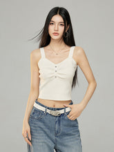 Star Print Slimming Wide Shoulder Strap Knit Vest - CHINASQUAD