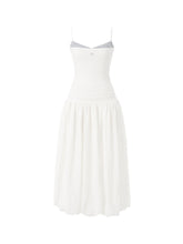 Color - Block Splicing Strappy Puff Dress - CHINASQUAD