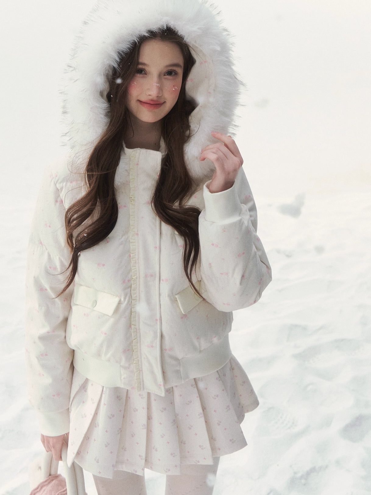 White Fur-Collar Duck Down Jacket