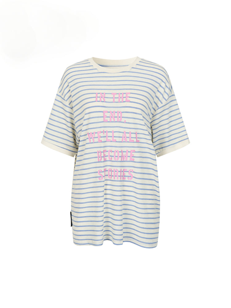 Floral Print Round Neck Short-Sleeve T-shirt  - CHINASQUAD