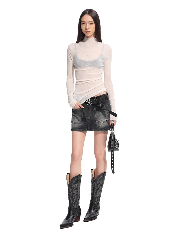 "Djembe Series" Meghan High-Neck Long-Sleeve Knit Sweater - CHINASQUAD