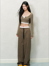 Mock Two-Piece Color-Block U-Neck Top - CHINASQUAD