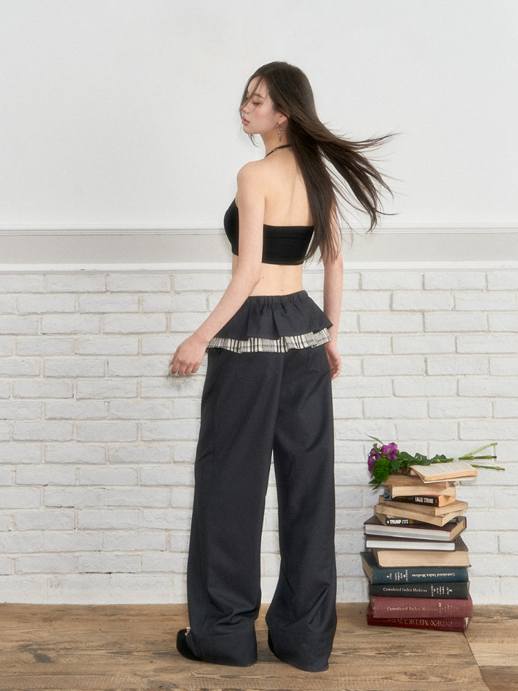 Ribbed Lace Panel Tank Top - CHINASQUAD