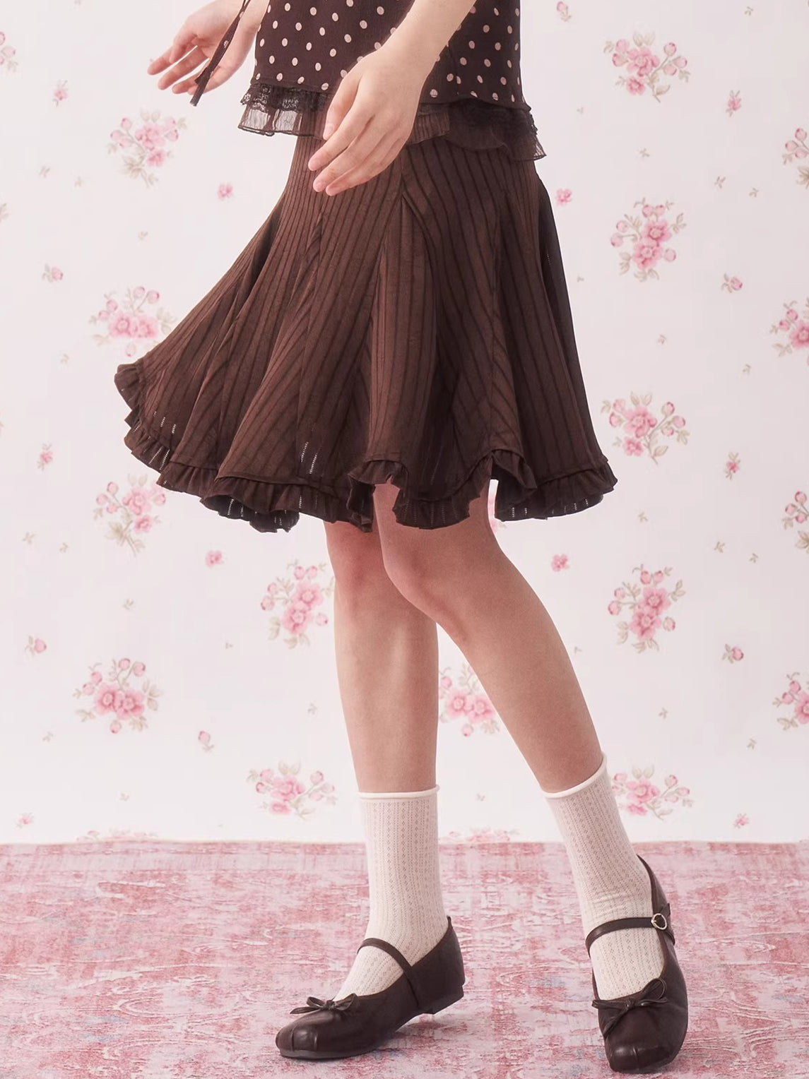 Vintage Asymmetrical Pleated Mini Skirt