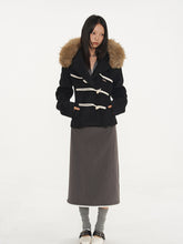 Black & Oatmeal Wool Toggle Coat - CHINASQUAD
