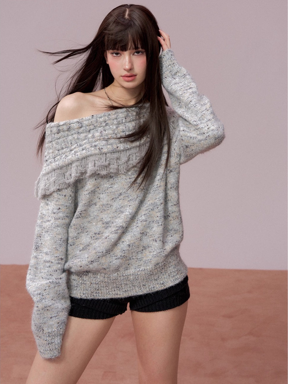 Fringe Knit Sweater & Scarf Set