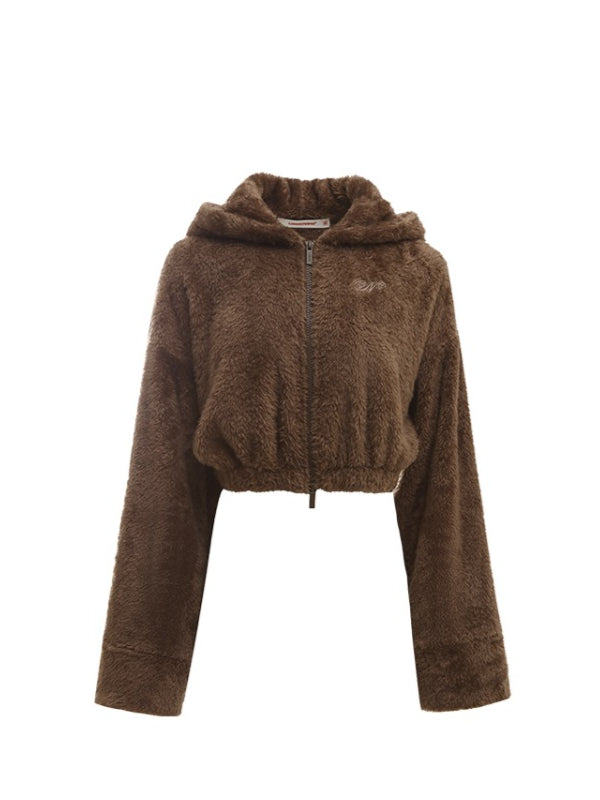 White & Brown Cat-Ear Hoodie Set - CHINASQUAD