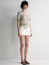 White Denim Straight Skirt - CHINASQUAD