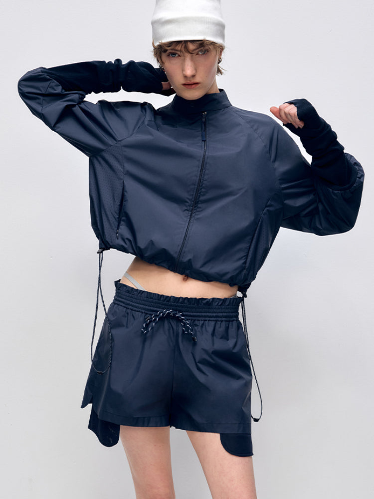 Color Block Outdoor Sports Jacket & Shorts Set - CHINASQUAD