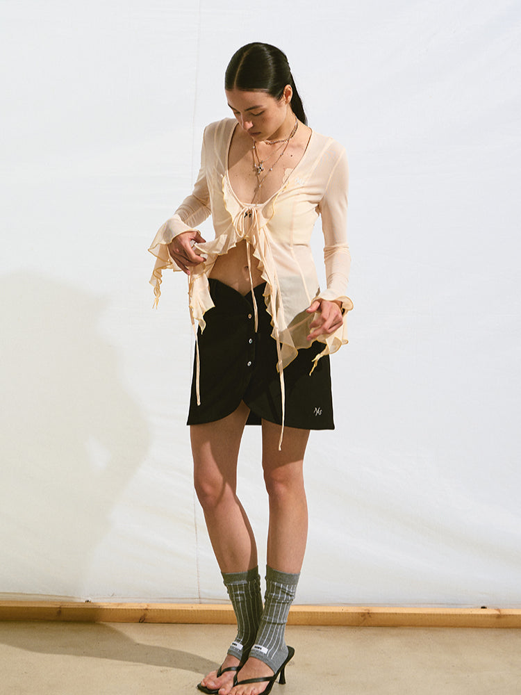 Embroidered Gradient Rhinestone Casual Pants - CHINASQUAD