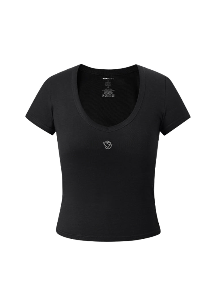 V-neck Fitted Crew-neck T-shirt - CHINASQUAD