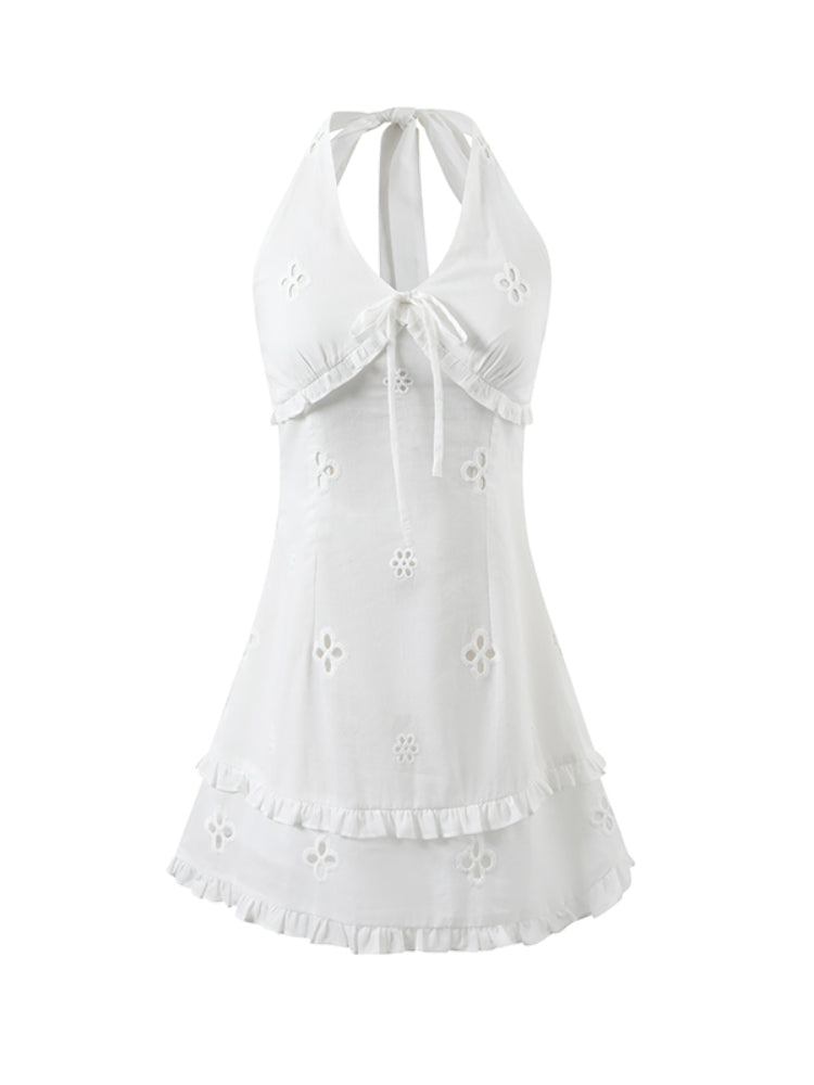 Ruffled Halter Strapless Dress