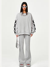 Black & Gray Chain Racing Oversized Sweatshirt - CHINASQUAD