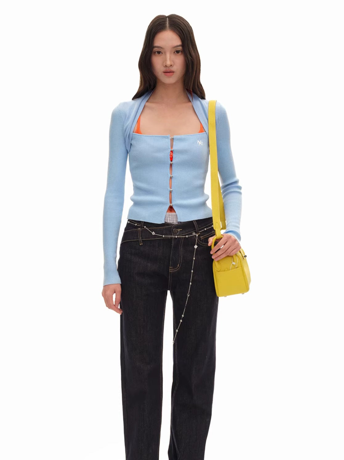 Wool-Blend Layered Illusion Pointelle Sweater