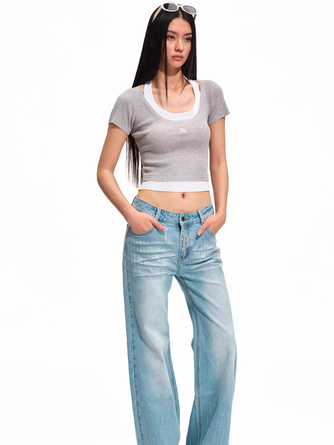 Academy Layered Wool-Blend Halter Tee