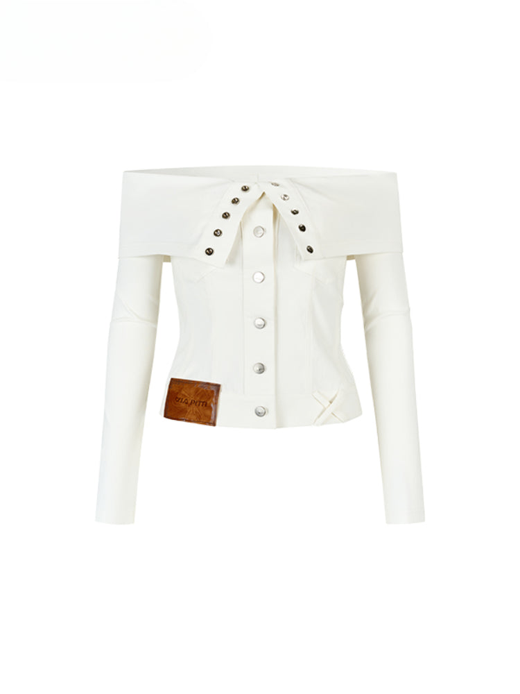Collared Waist-fitted High-stretch Denim Jacket - CHINASQUAD