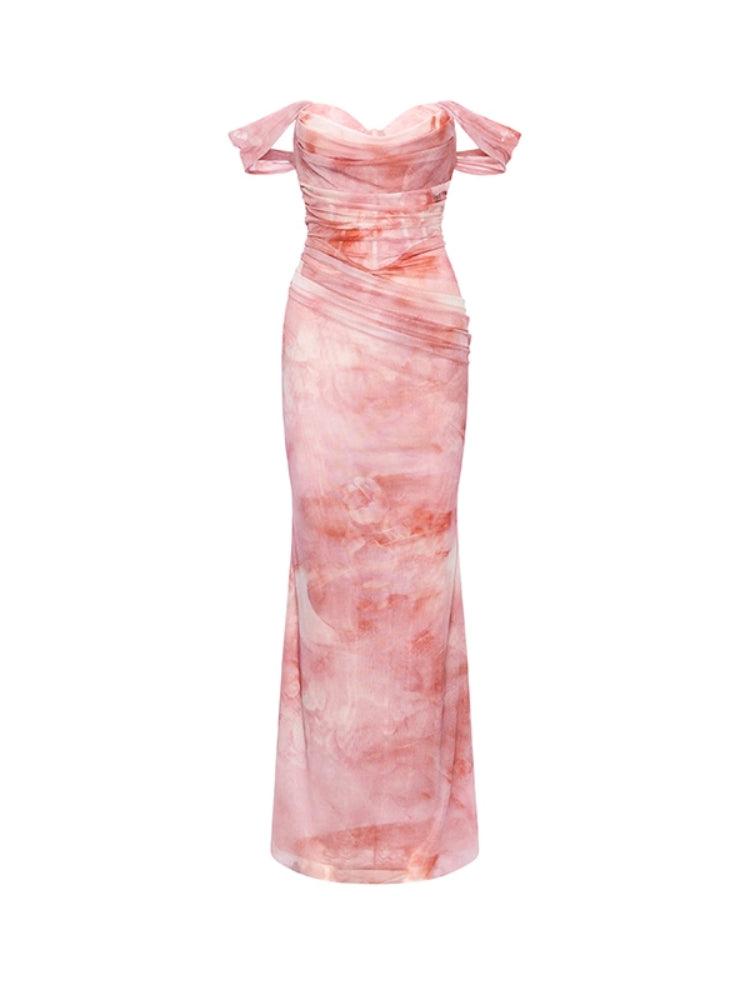Ariel One-shoulder Pleated & Gradient-dyed Dress - CHINASQUAD