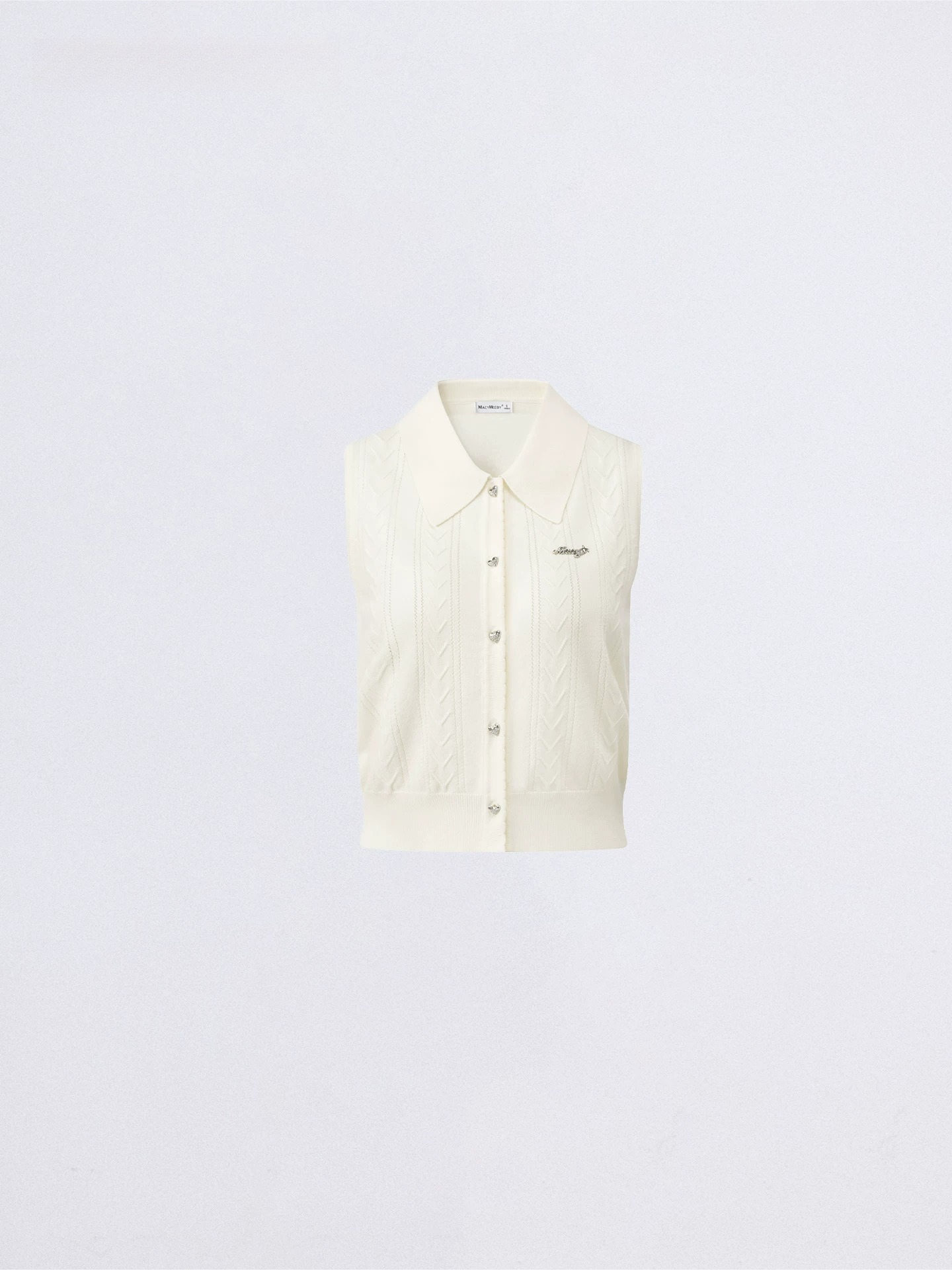 Cooling Touch Sleeveless Polo Knit Cardigan