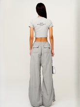 Drawstring Wide-Leg Cargo Workout Pants - CHINASQUAD