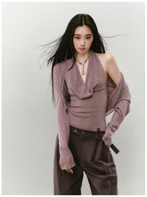Heavy-duty Knitted Draped Neck Tank Top Set - CHINASQUAD