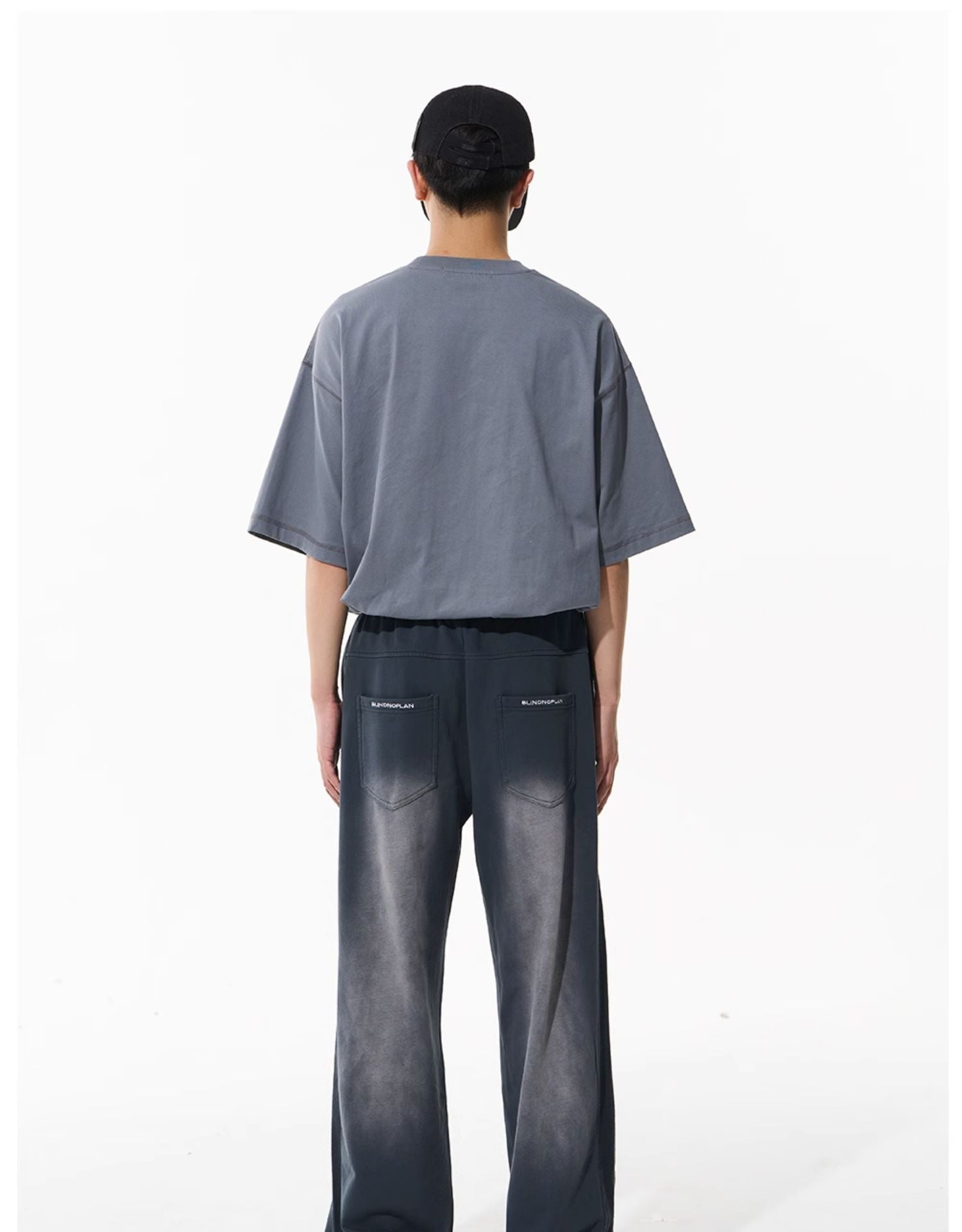 Washed Gradient Pure Cotton Relaxed Sweatpants - CHINASQUAD