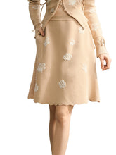 Light Brown Textured Jacquard Knit Skirt - CHINASQUAD