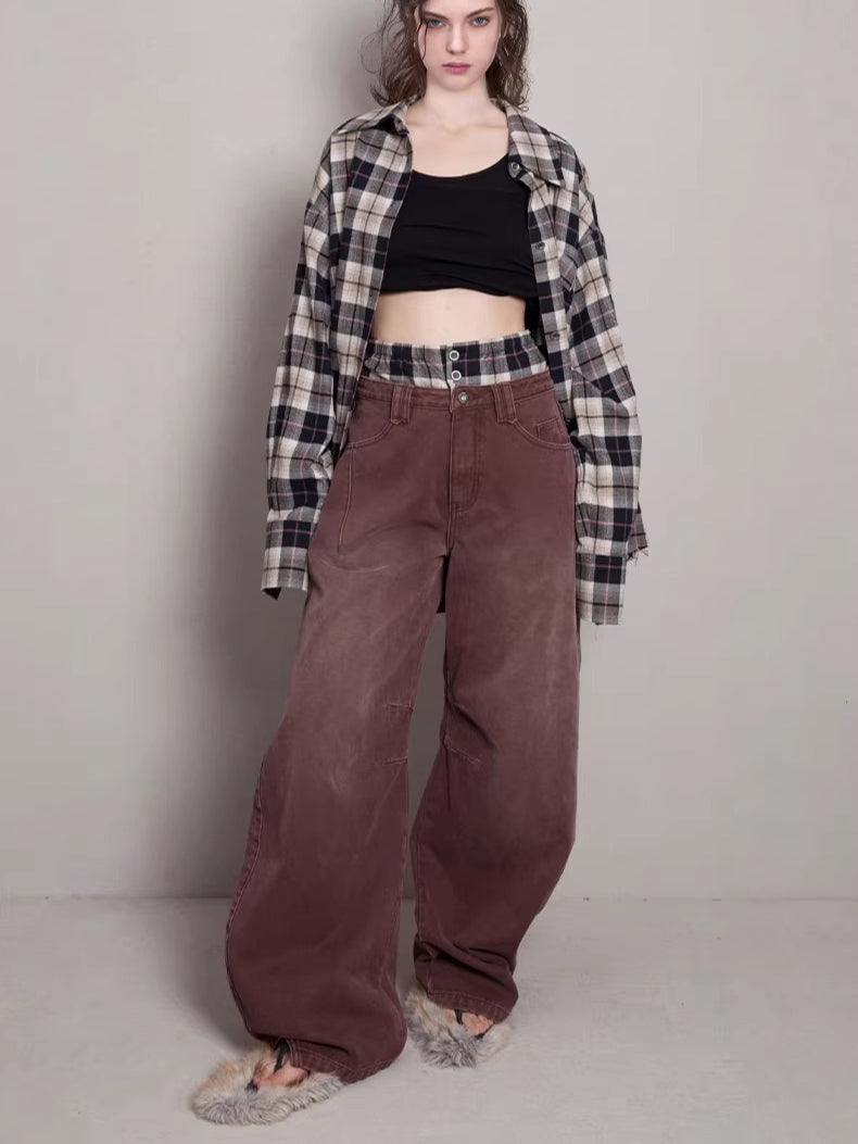 Spray-Wash Panelled Brushed Cargo Pants
