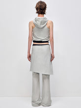 Color Blocking Fake Two-piece Zipper Slightly Flared Skirt - CHINASQUAD