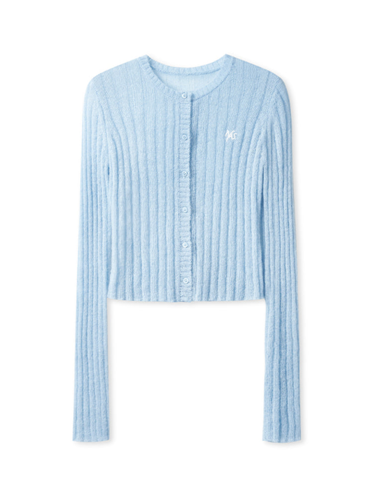 Alpaca Mohair Slim Fit Hollow-out Knit Blouse - CHINASQUAD