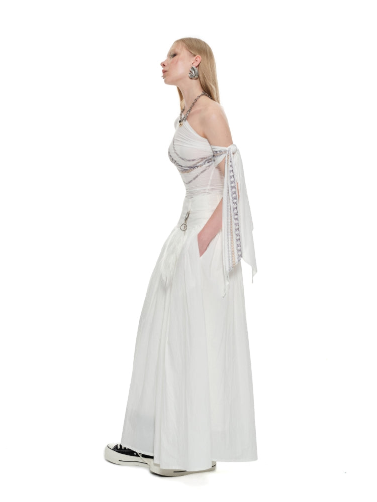 Chain Print Off-shoulder Top - CHINASQUAD