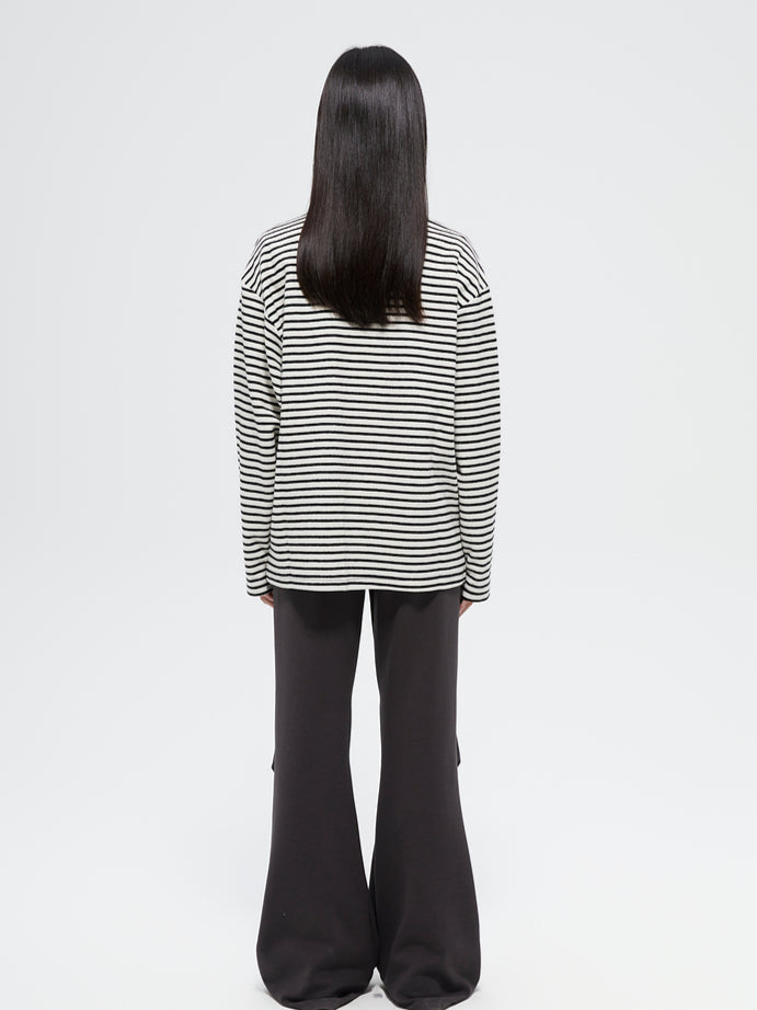 Printed Loose Striped Terry Long-Sleeve T-Shirt - CHINASQUAD