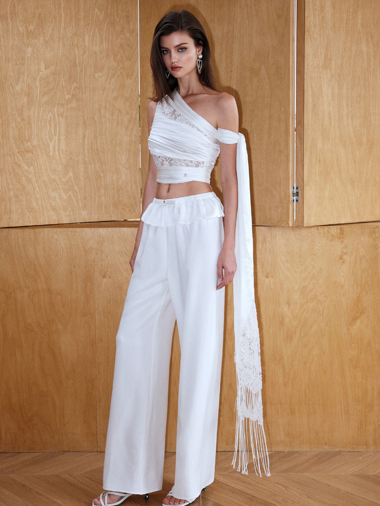 Bowknot Ruffled Long Pants
