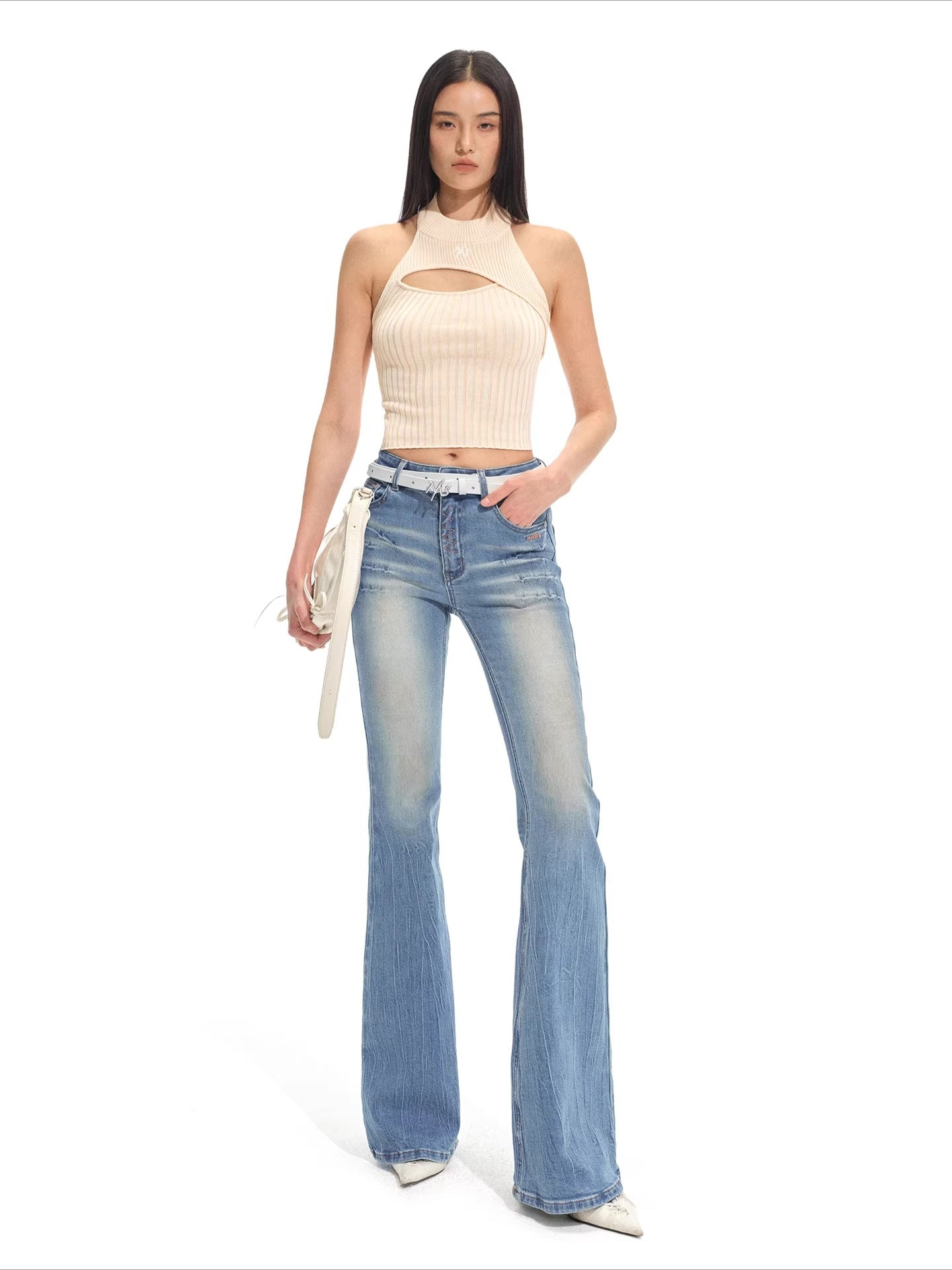 Sculpted Flare Denim Pants