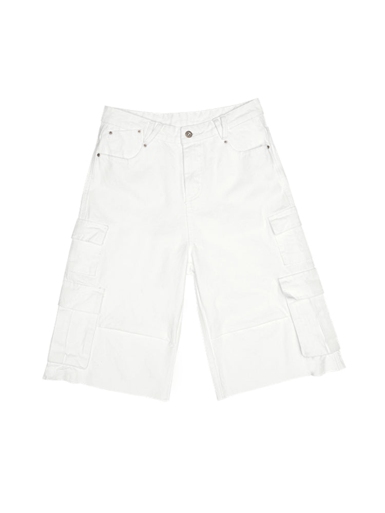 Printed Denim Shorts - CHINASQUAD