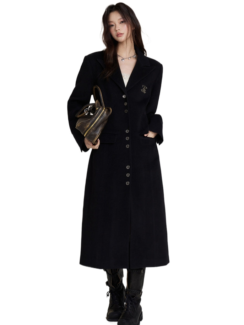 Long Woolen Blazer Coat - CHINASQUAD