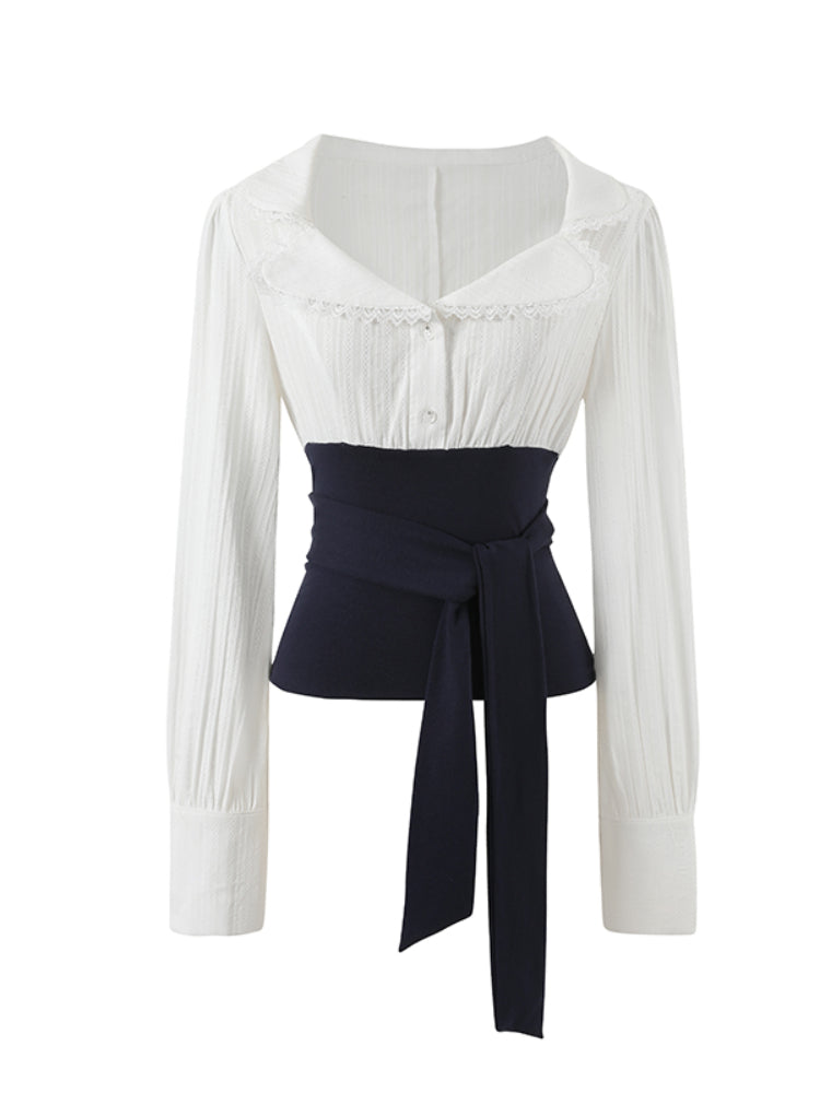 Navy Color-Blocking Shirt & Pants Set - CHINASQUAD