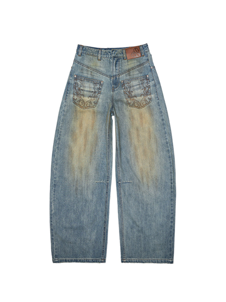 Mud-dyed Washed Jeans - CHINASQUAD