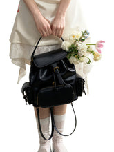 Black PU Leather Backpack - CHINASQUAD